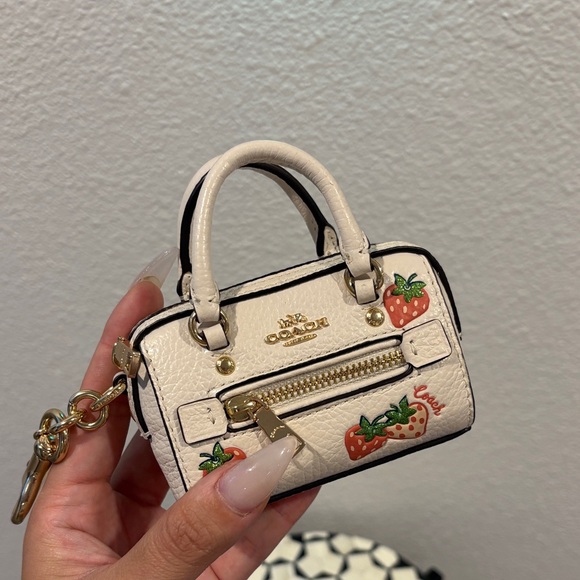 Coach White Mini Bag with Strawberry Accents - Picture 2 of 7